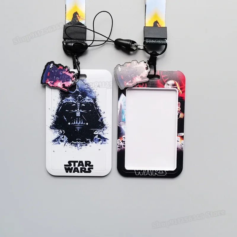 Star Wars ID Card Holders with Long Mobile Phone Lanyard Baby Yoda Mandalorian Cool Work CardHolder ID Badge Cover Name Tag Case