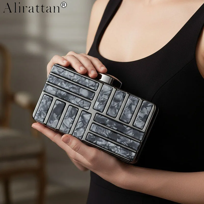 New Acrylic Evening Clunch Bag for Women,Fashion Design Chain Shoulder Crossbody Bag Luxury Female Wedding Party Bag