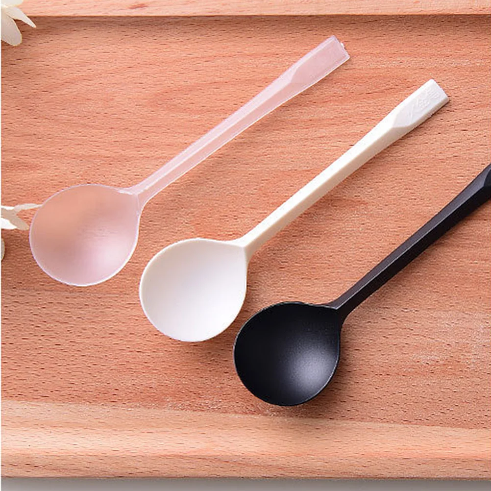 

100pcs Thickened Disposable Soup Spoon Heavy Duty Plastic Tableware For Home Restaurant Camping Take Out Food Service Kitchen