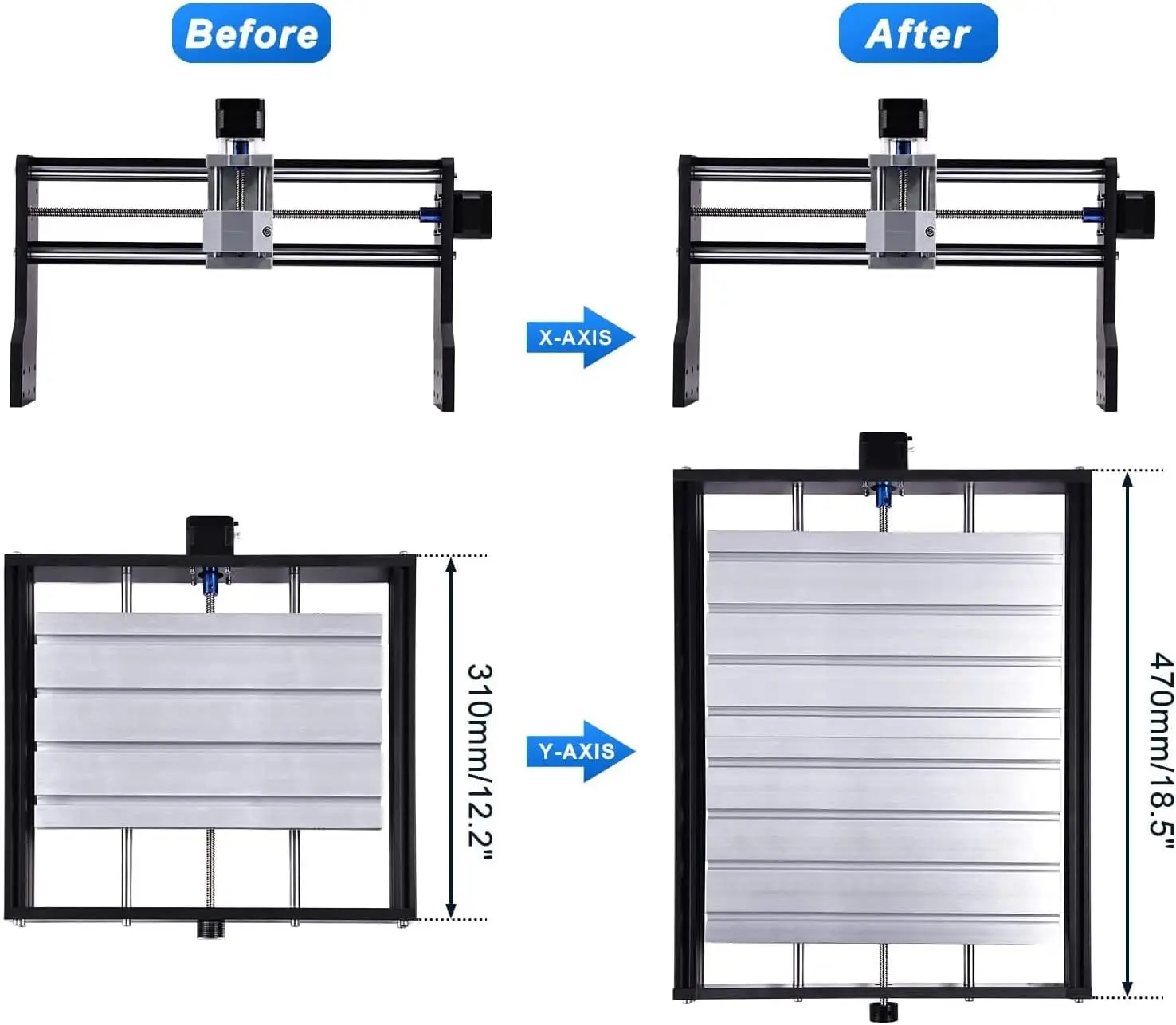 CNC 3018 Y-Axis Extension Kit for For 3018 To 3040 Compatible For 3018 Pro CNC Engraving Milling Machine