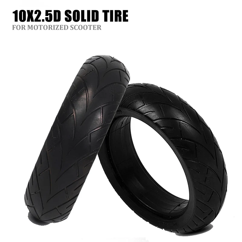 

10x2.5D tire Airless shock absorption pattern rubber 10 INCH for Motorized scooter patinete