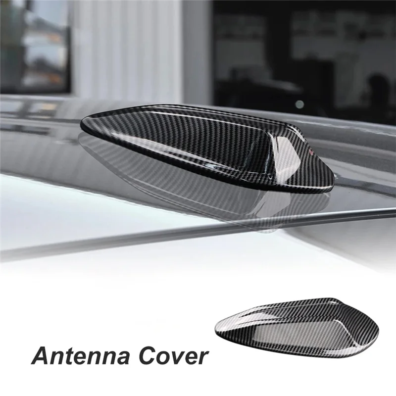 A13F-Car Roof Shark Fin Antenna Cover Carbon Fiber Decoration Trim For BMW 3 Series G20 LCI 5 Series G60 M3 G80 M4 G82