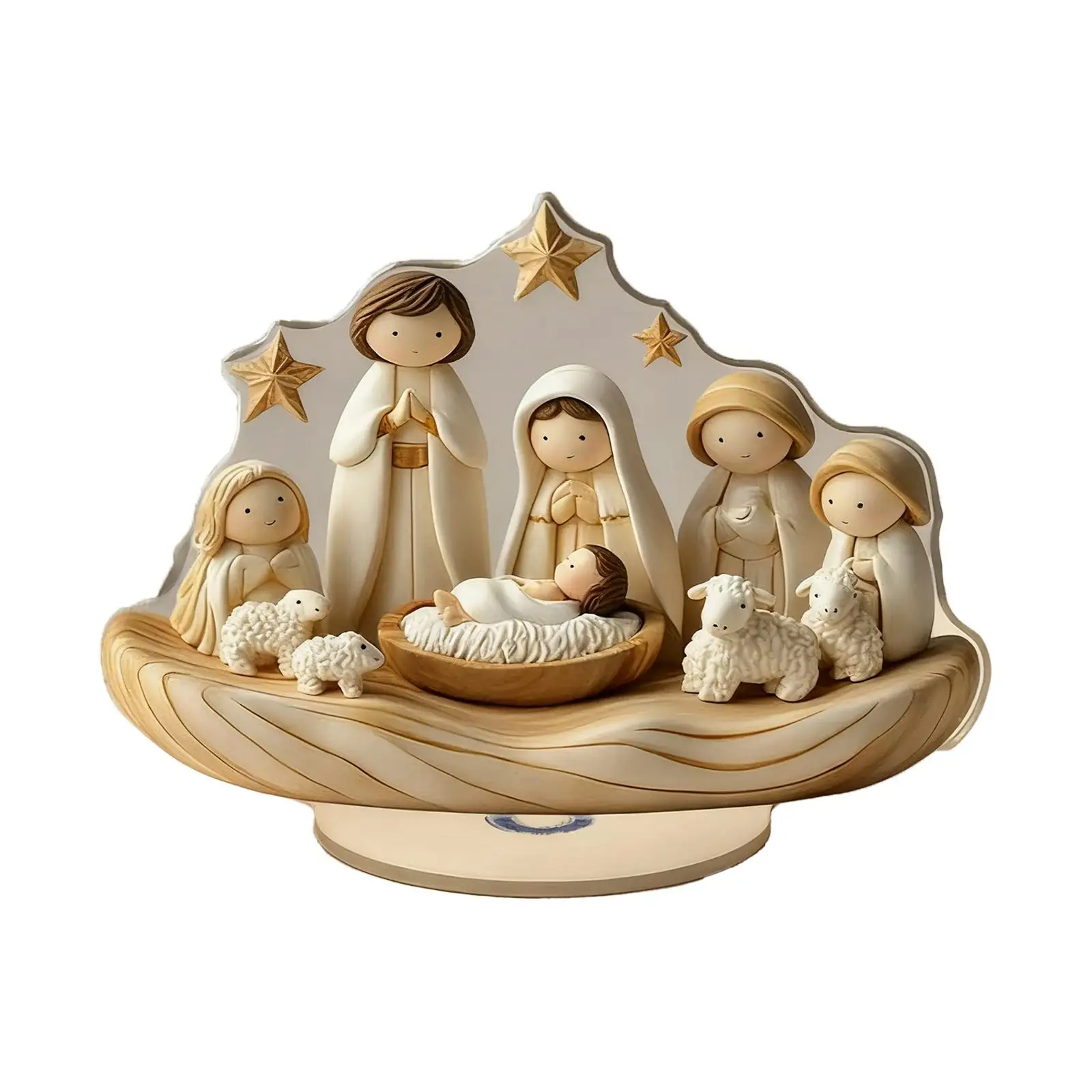 2D Jesus Birth Decor Artwork Desktop Ornament for Indoor Living Room Cabinet