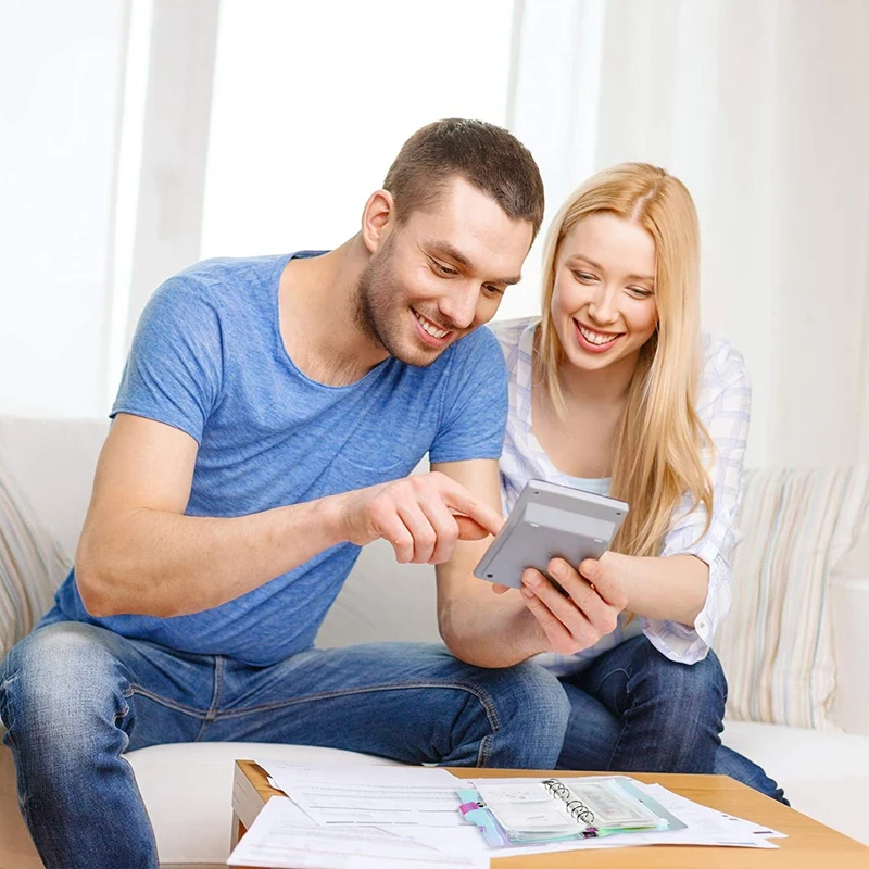 14 Pieces 6 Holes Binder Zipper Folders Refillable PVC Notebook Cover, A6 Binder Pocket For Management Documents Cards