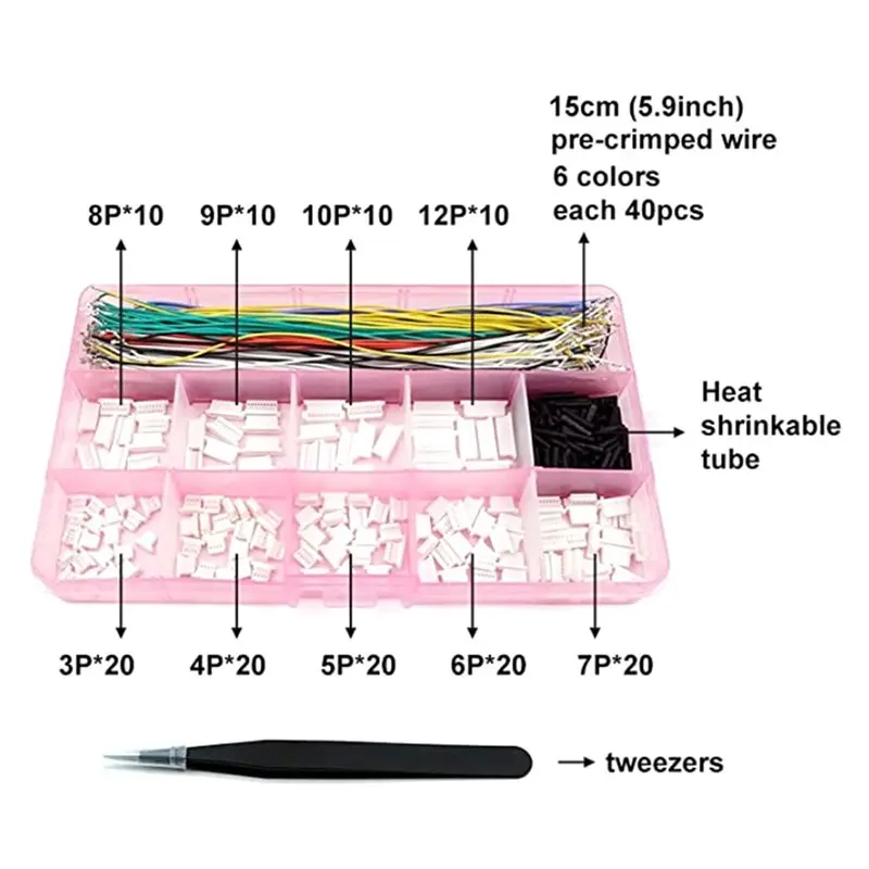 AB25-10X SH1.0 Connectors And Pre-Crimped Cables SH1.0Mm For FPV Drone Flight Controller 15Cm Wire