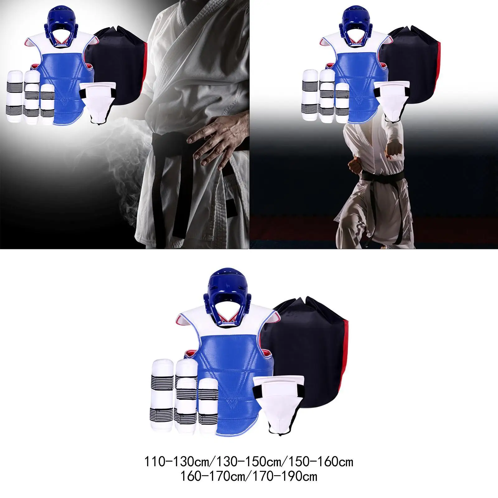 Комплект защитного снаряжения для тхэквондо из 5 предметов для кикбоксинга ММА, спаррингов, тренировок