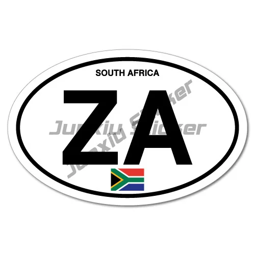 ZA Южная Африка Код страны Овальная наклейка Флаг Бампер Водонепроницаемый винил