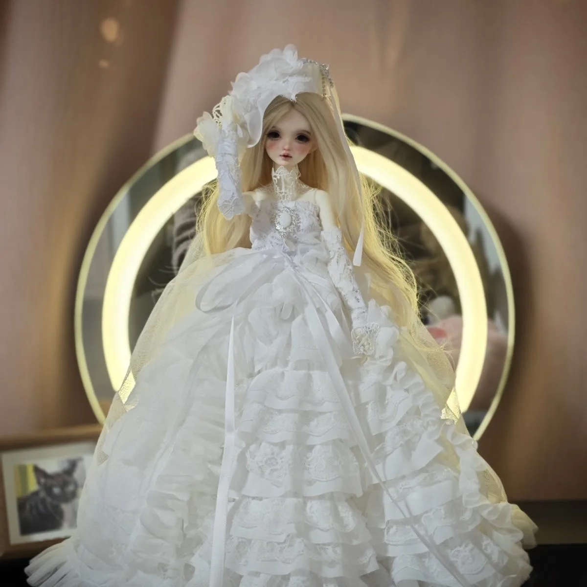 

Doll clothes 1/3 1/4 1/6 BJD wedding dress, skirt, hat dress set