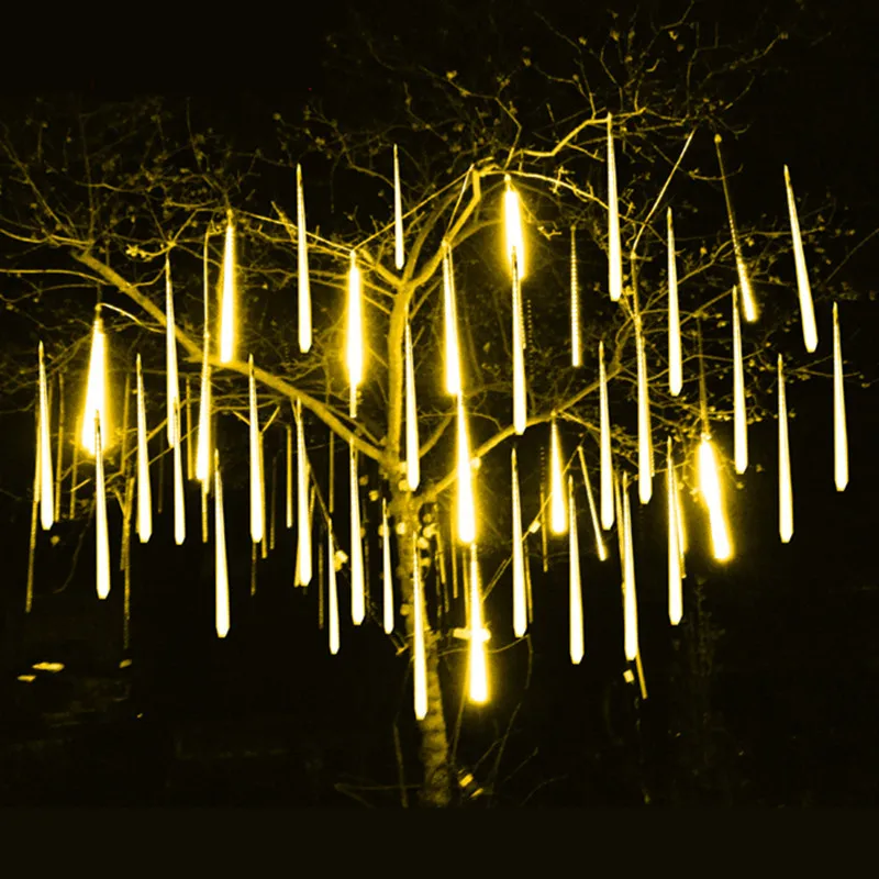 

Solar Power 8Tubes Meteor Shower LED String Lights Street Decoration Fairy Garland Wedding Christmas Lights Outdoor Lighting