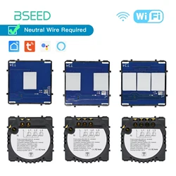 Bseed 1/2/3Gang Wifi Schakelaars Onderdelen 1/2/3Way Touch Sensor Schakelaar Zonder glas Tuya Google Smart Leven Alexa App Controle