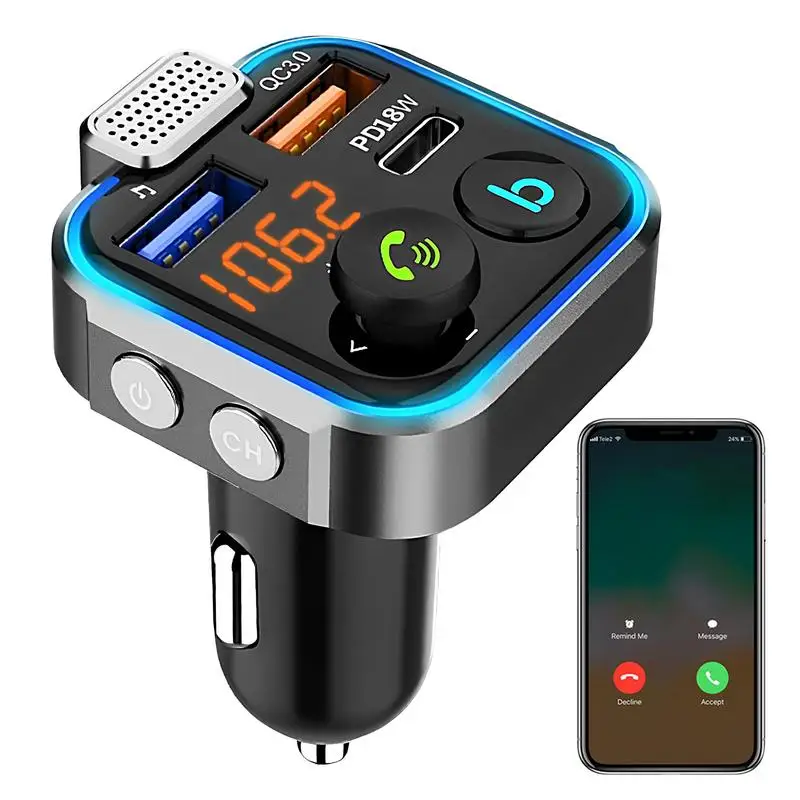 

For P5 Car Bluetooth Receiver Audio Receiver Car Charger Wireless Car Receiver With Double USB Ports Vehicle Stereo Transmitter