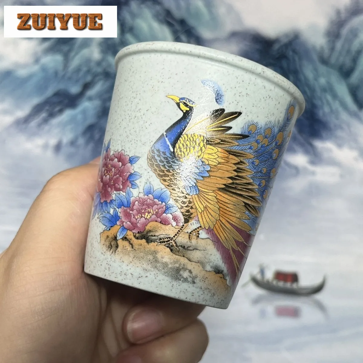 100ml Yixing Purple Clay Peacock Teacup Aesthetic Tea Bowl Cute Cup Tea-tasting Smelling Cup Chazhan Master Cups Drinkware Gift