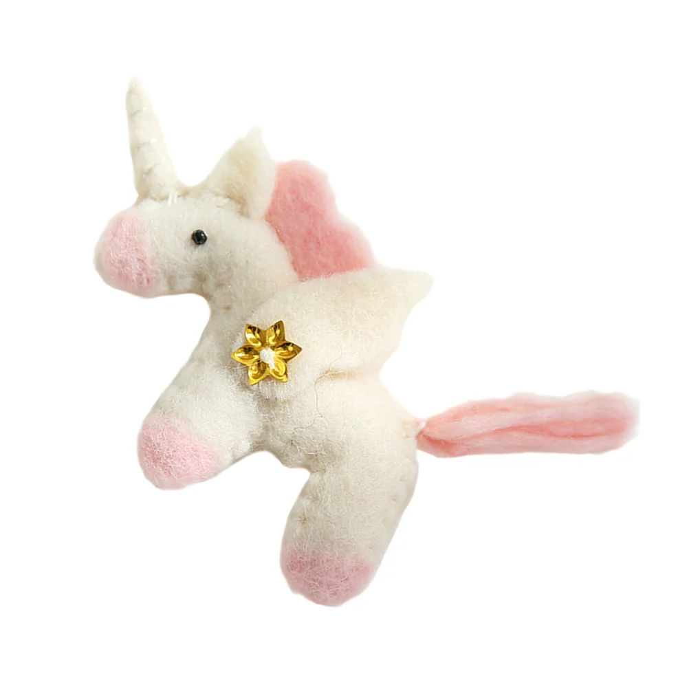 Wool Felt Ornament Christmas Tree Decoration Hanging Pendant Manual White Unicorn