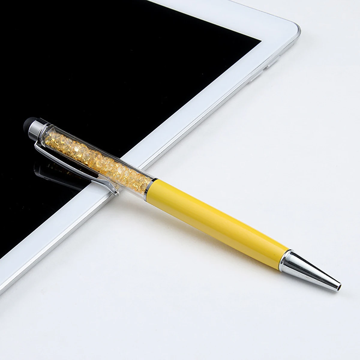 

5 шт. емкостные стилусы со стразами и кристаллами, желтые ручки для телефона с сенсорным экраном, многофункциональные прочные наконечники для телефона