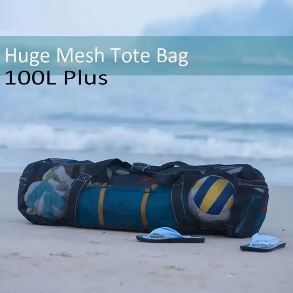 Large Capacity Mesh Diving Bag Storage Case Duffel Bag Swimming Gym Bag Foldable Nylon Surfing Snorkeling Bag Travel Beach