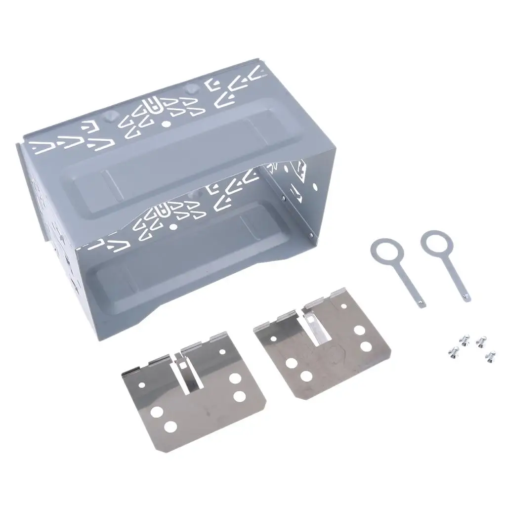 Metal Mounting Sleeve Bracket for Car Stereo Radio 2DIN Audio Installation Accessories and Speaker Housing