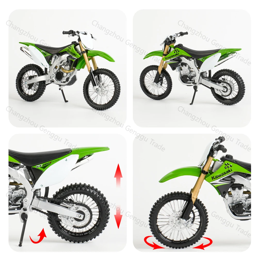Maisto 1:12 Kawasaki KX 450F Green Die Cast Vehicles Collectible Hobbies Motorcycle Model Toys