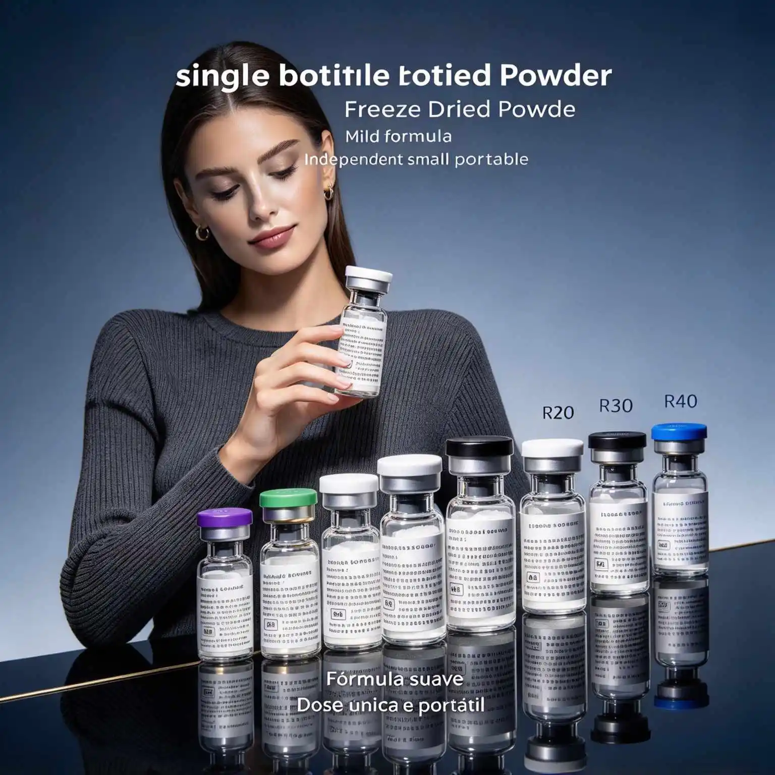 1 Bottle (Cap Color Varies) High-Quality Lyophilized Powder, Freeze Dried Powder