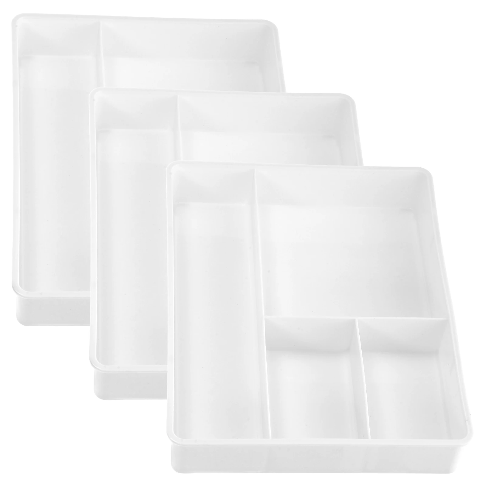 

3pcs Desk Organizer Tray Multi-Grid Stationery Storage Box Drawer Holder for Office Home Large Capacity Stackable PP Organizer