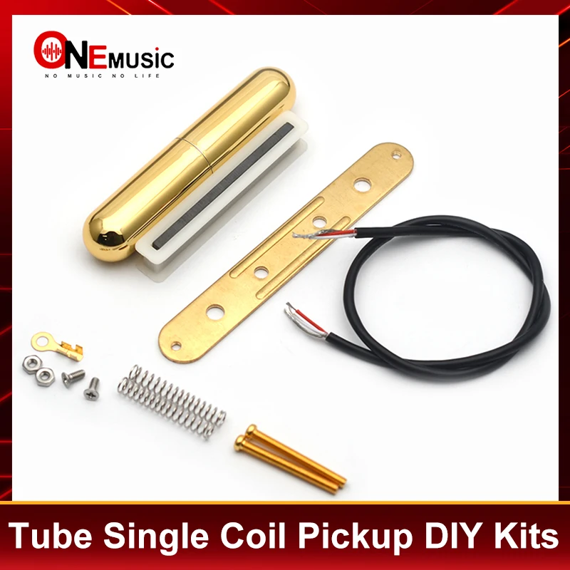 [Pickup DIY Kits] Tube 6-String Single Coil Pickup Kits- Plastic Bobbin/Ceramic Magnet/Two Conduct Cable Pickup Kits