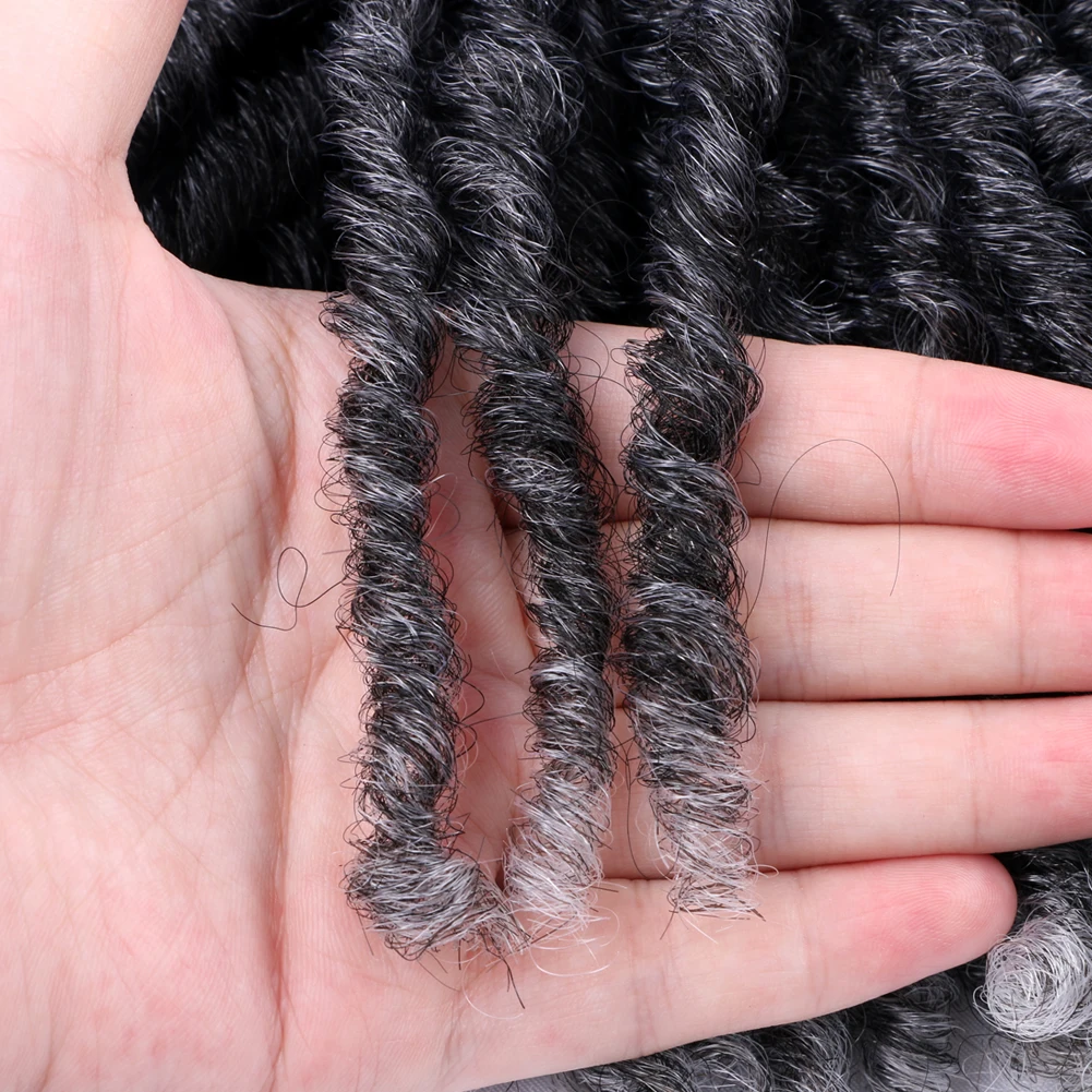 6 inch 4-packs korte dreadlocks grijs gekleurde ombre synthetische haarbundels