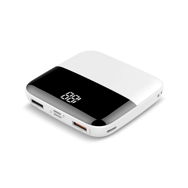 For Samsung Huawei 10000mAh Mini Power Bank Large-capacity Pocket Power Bank Portable Super Fast Charge External Battery 2pcs