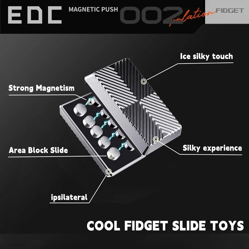 1pc fidget sliding metal brinquedo adulto operação suave, som encantador, aliviar o estresse e ansiedade tdah brinquedos de mesa