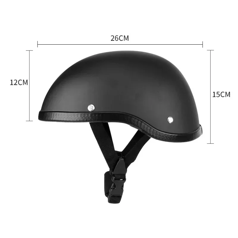 Retro-style open-face ABS half-helmet—a reliable, durable, and safe helmet for mountain biking and motorcycling.
