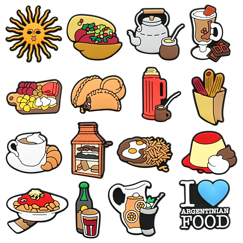

argnetina food sereies ПВХ обувь Подвески Тапочки Комбинация пряжек Подходит для браслетов аксессуары декоративные ленты подарок унисекс вечерние