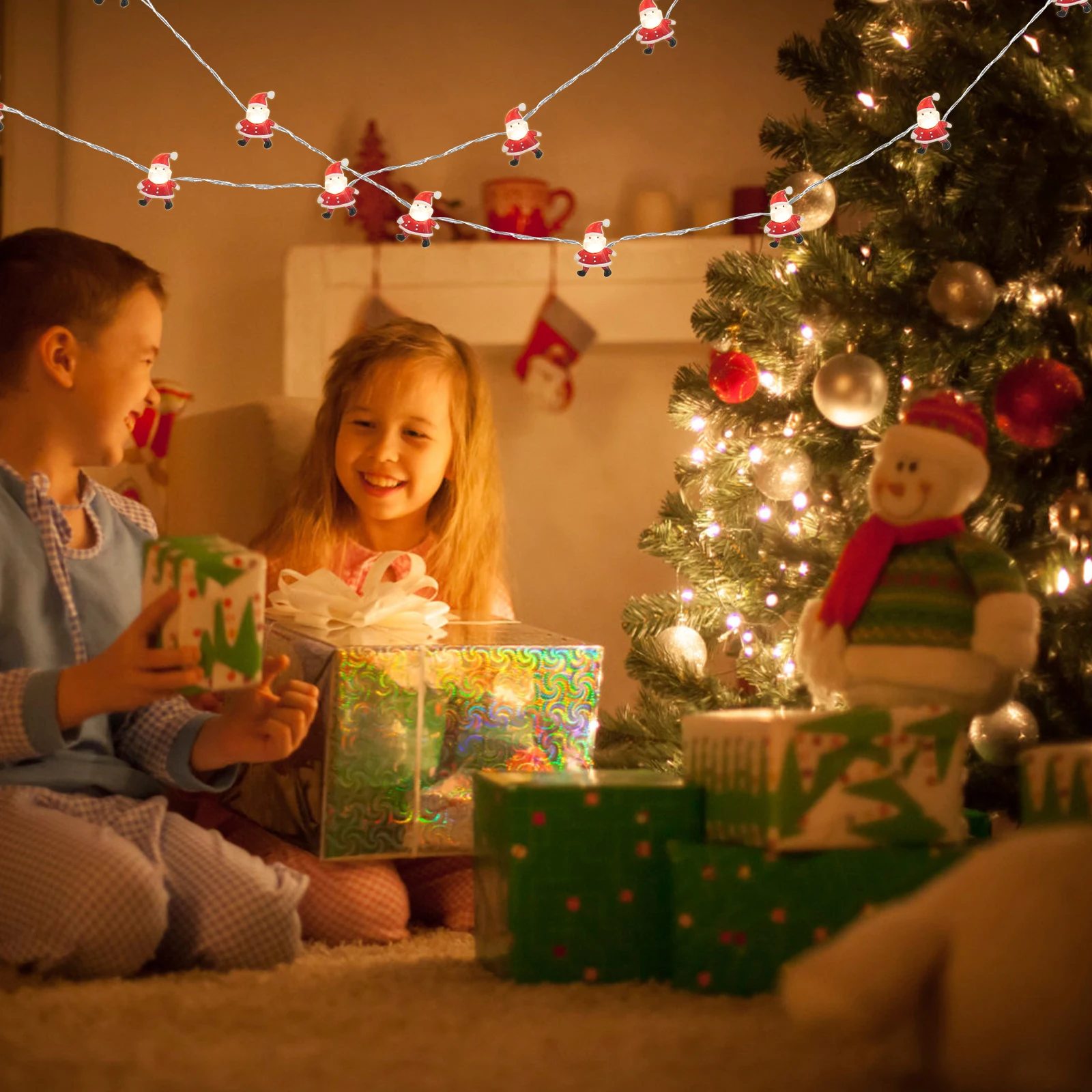 

Christmas Santa Claus String Light Outdoor Type No LED Fairy Lights Waterproof for Home Garden Party Decoration