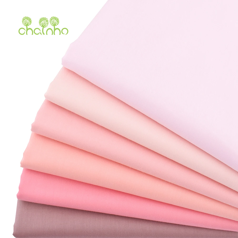 Chainho,Printed Twill Cotton Fabric,Pink Solid Color Series,Patchwork Clothes,DIY Sewing & Quilting Material For Baby & Children