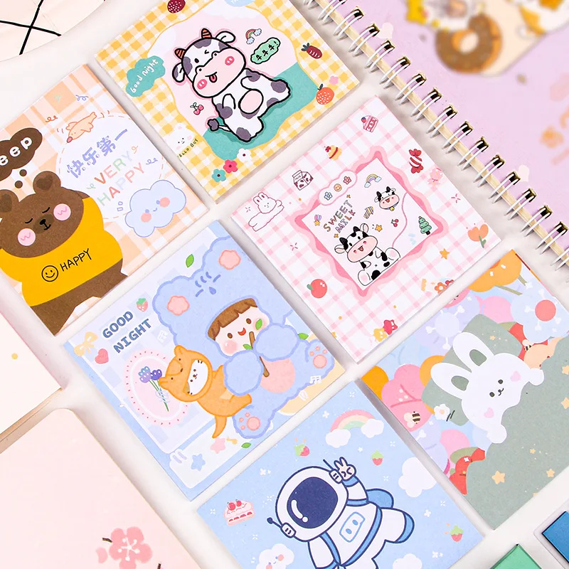 Stationery Cartoon Cute Sticker Color Student Mark Message  Note Paper Tearable Small Book Memo Pad Scrapbooking