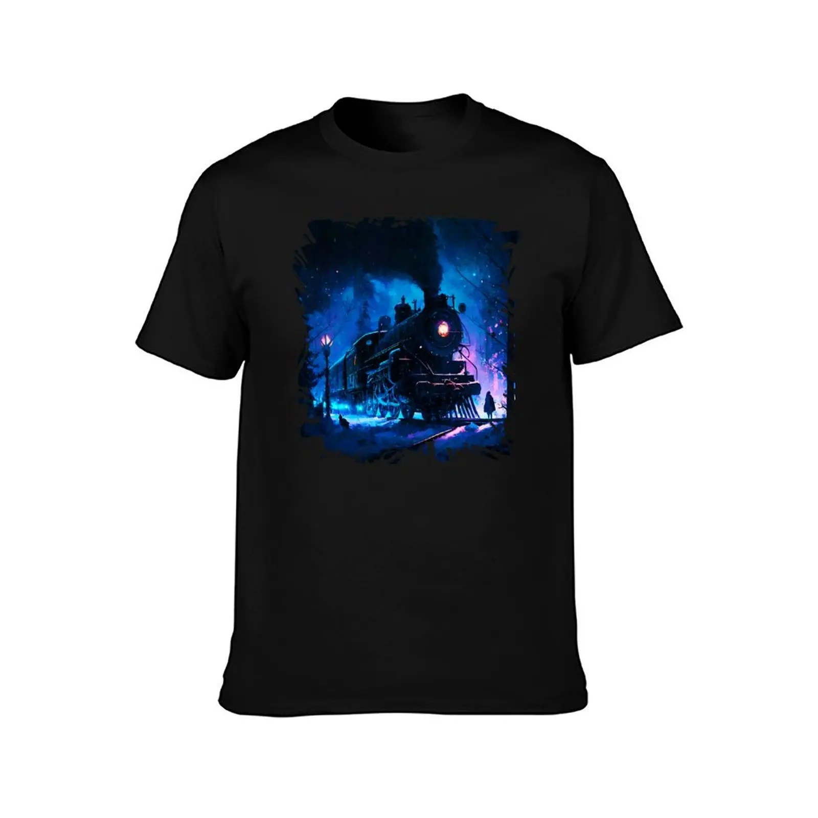 Snowy Night Steam Train Enchantment T-Shirt Performance Dry Fit T-Shirt