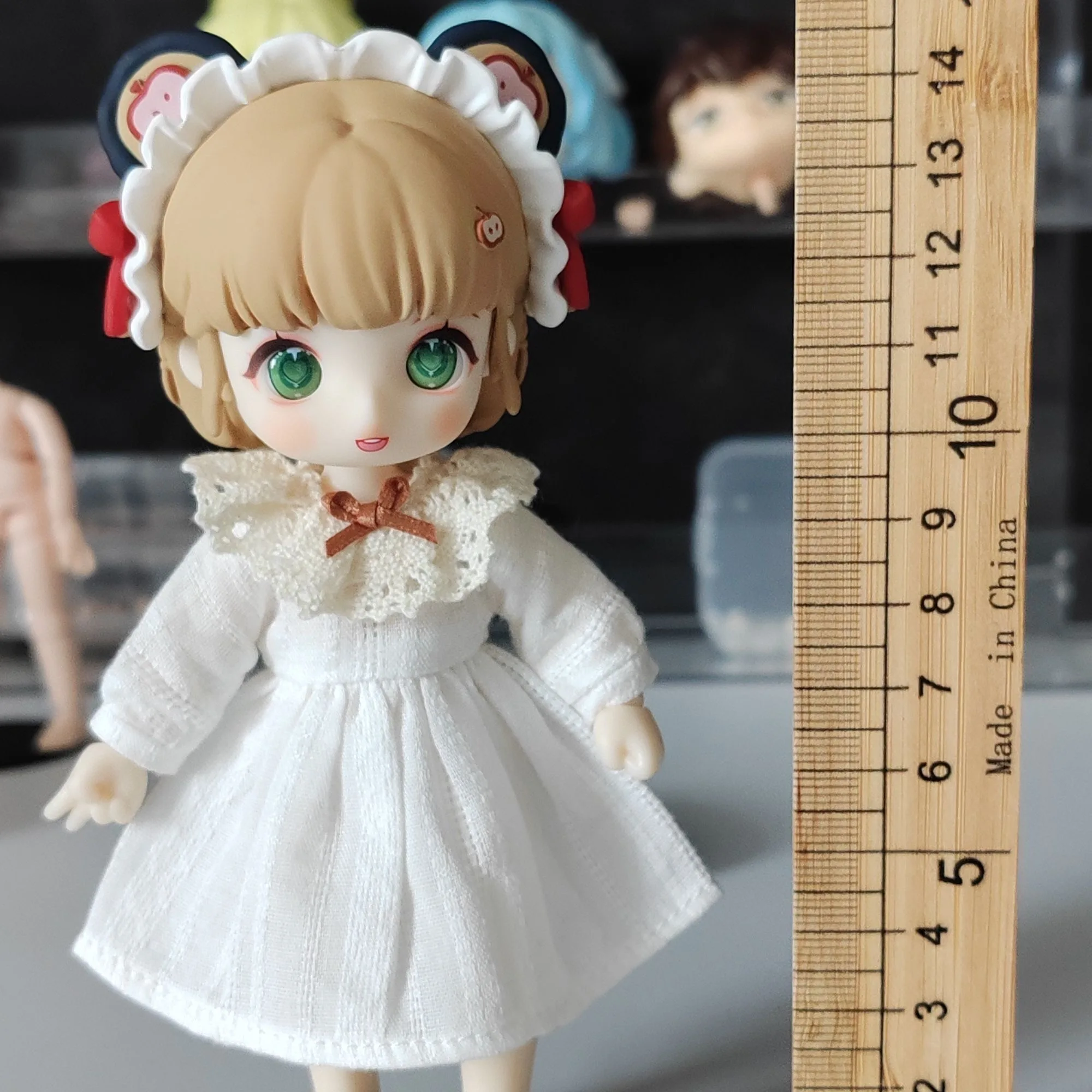 Spitze Schleife Kleid für Gsc Ufdoll Obusit11 Molly OB11 Puppen/1/12 Bjd handgemachte Puppe Kleidung Zubehör