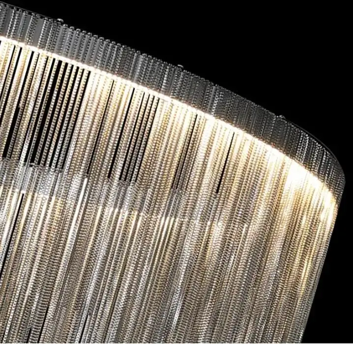 

Simple Creative Nordic Lamps Post-modern Personality Living Room Dining Room Bar Clothing Shop Tassel Aluminum Chain Chandelier