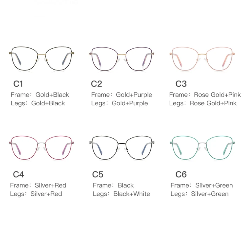 Ceofy Women Cateye Glasses Frame Vintage Myopia Optical Prescription Rose Gold Eyeglasses Frames Brand Design Stylish Eyewear