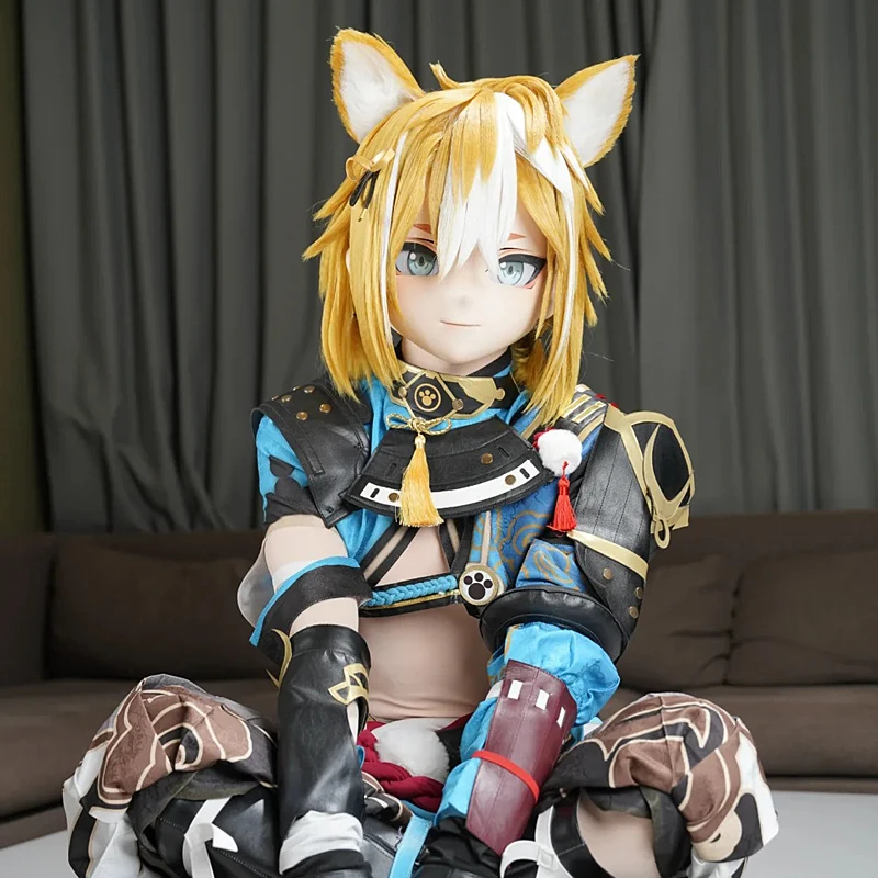 

(MEO0135) Customize Handmade Full Head Lockable Crossdress Male to Female Japanese Cartoon Anime Game Character Kigurumi Mask