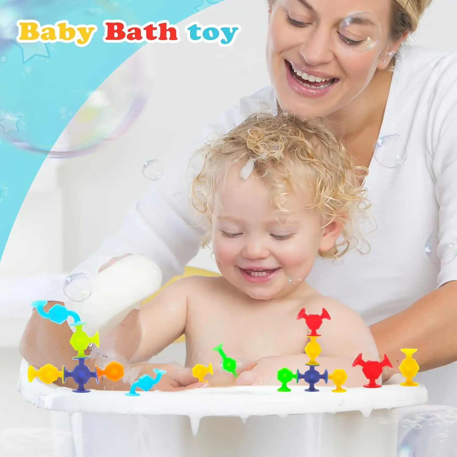 24 pçs otários montados brinquedos engraçado bloco de silicone modelo brinquedo de construção otário ventosa bloco de construção educacional crianças brinquedo