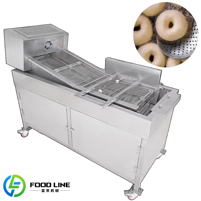 Customized Automatic Chips Deep Fryer Continuous Conveyor Belt Dough Frying Machine Potato Chips Frying Machine Bagel Bread