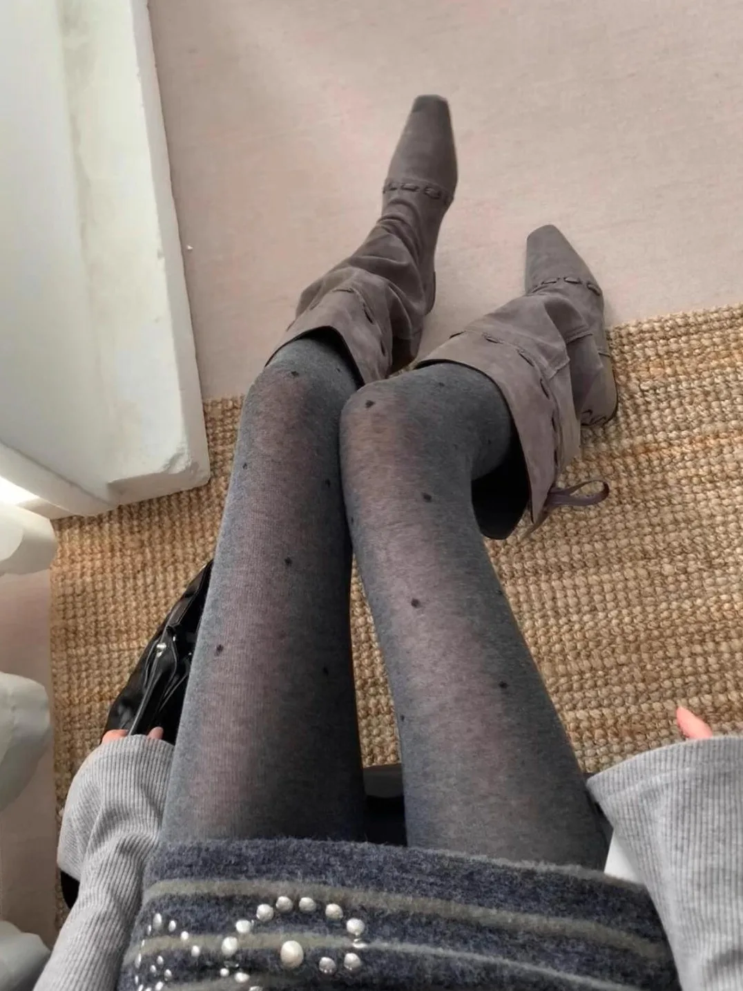 High Waist Fleece Lined Brushed Knitted Leggings Women's Base Layer Pants for Autumn Winter Casual Wear Long Pants Polyester ...