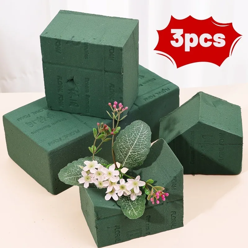 3/1Pcs Florist Foam Blocks Square Absorbent Floral Foam Brick Artificial Dry Wet Flower Mud DIY Home Garden Wedding Decorations