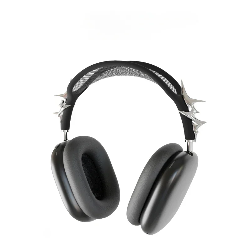 voor Airpods Max Case Y2k hoofdtelefoonhoes op maat zilveren wervelkolom hoofdtelefoonaccessoire voor Airpods Max Replica oortelefoondecoratie cadeau - afbeelding 2