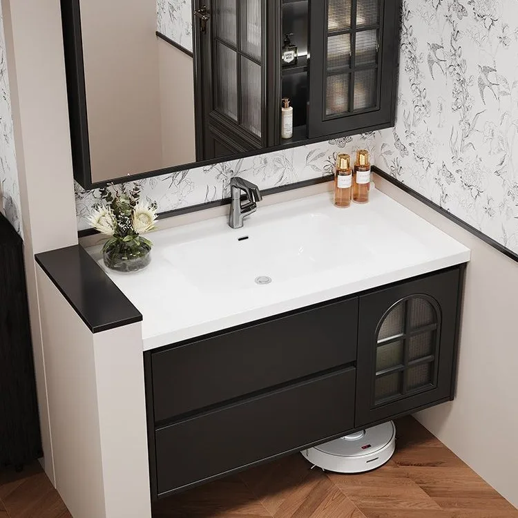 French light luxury waterproof bathroom cabinet ceramic integrated basin Internet celebrity home bathroom hand wash basin