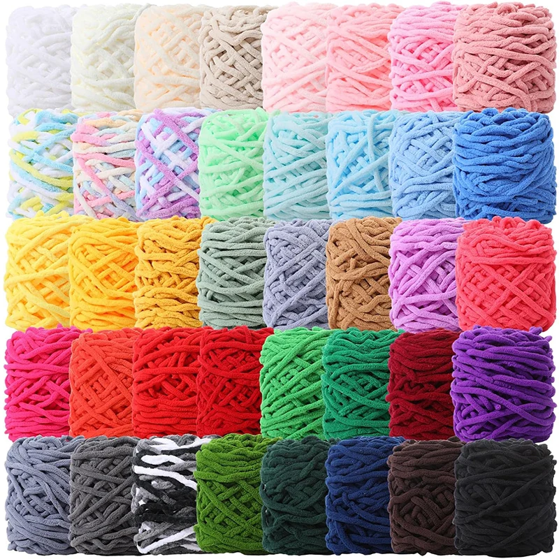 Regenbogen Dickes Chunky Chenille Plüschgarn Weiches Samt-Strickgarn für Babydecken Häkeln DIY