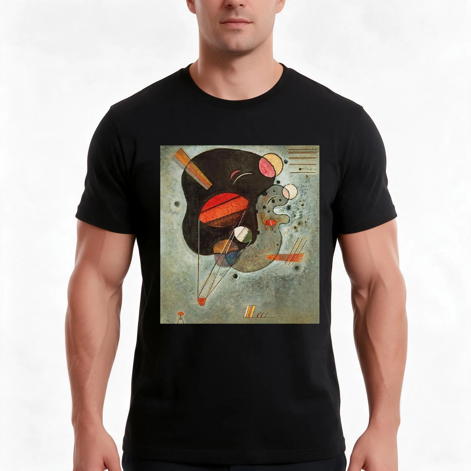 Vasily Kandinsky Floating Pressure 1931 T-Shirt, Summer Casual Cotton Tee, Oversized Streetwear Tops, Vintage Graphic Print