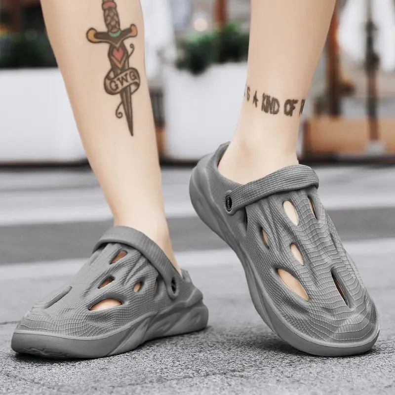 Sabot Living Room Slides Outdoor Platform Men's Shoe Male Slipper Beach Indoor Soft Walk Around Home House Hole Summer Sale Fun image 2