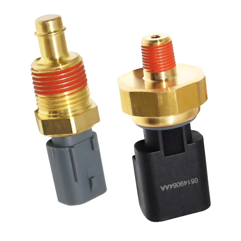 GTBL 2 Pack Engine Oil Pressure Sensor Sender Switch & Coolant Temperature Sensor 5149062AA 5149077AB For Aspen