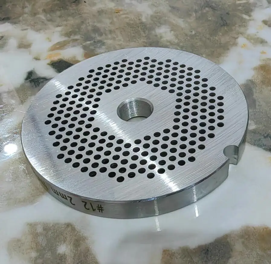 #12 Meat Grinder Parts Kitchen Tool Stainless Steel Grindering 69mm Discs Plate Porous Grate 2mm Thickness 8mm