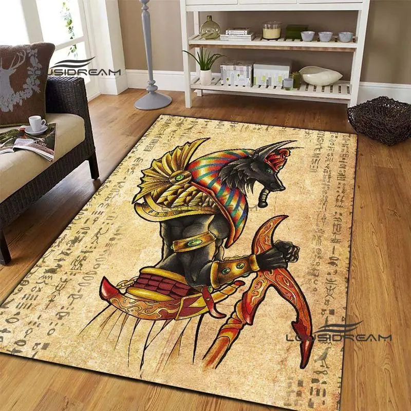 Ancient Egypt Art Carpets and Rug Anubis Myth Carpet Floor Mat Living Room Bedroom Decorate Large Area Soft Carpet Kids Room