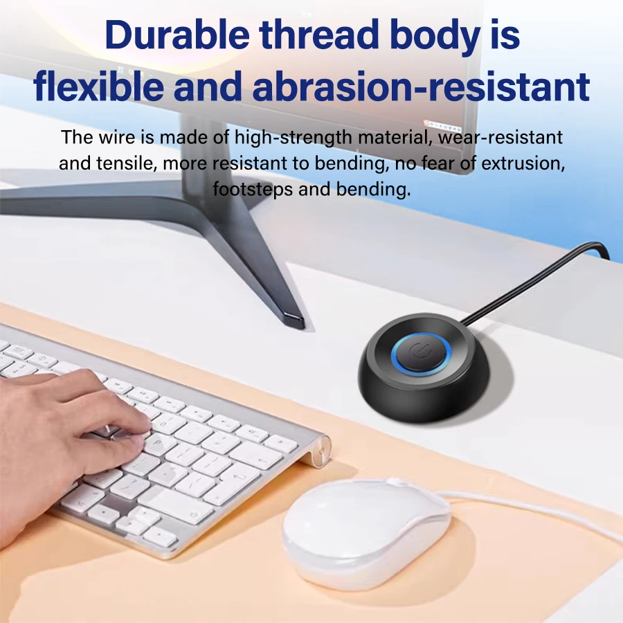 Computer Desktop Switch 1.8M Led Lights PC Motherboard External Start Power On/Off Button Extension Cable For Home Office